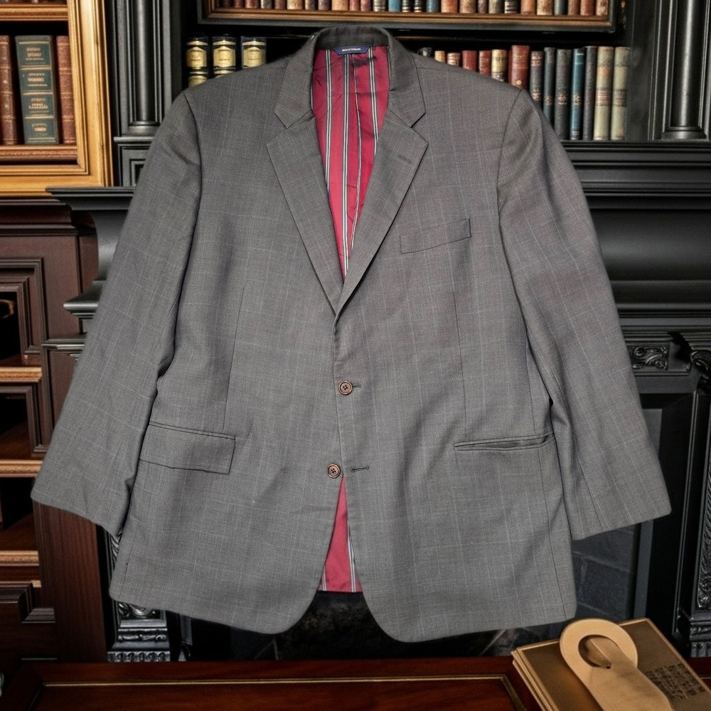Brooks Brothers Regent Gray Glen Plaid Linen Blazer Sport Coat Mens 48L 4573-001